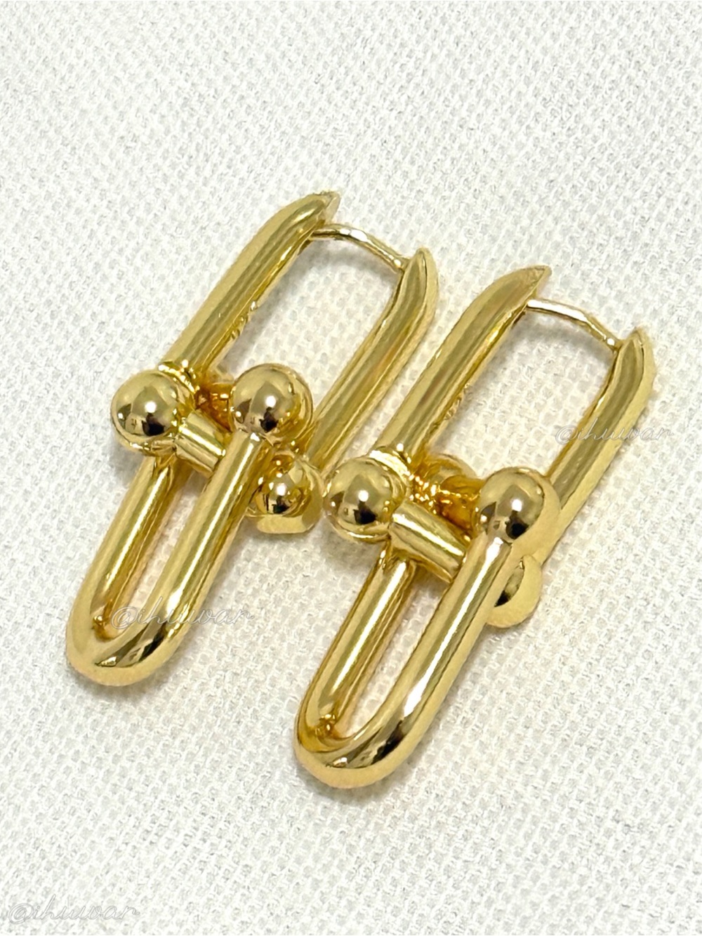 New 14K Gold Plated Hardware U Link Earrings